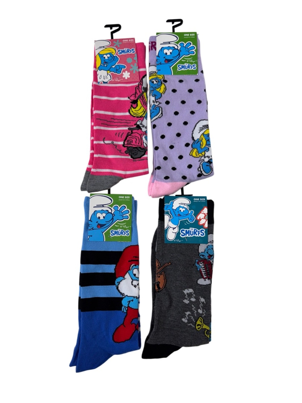 2025 The Smurfs Set Of 4 Pairs Socks New Nwt Size OS Fits Shoe 7-12 Unisex